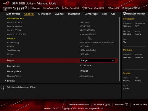 Présentation BIOS Asus ROG Strix X570-E Gaming